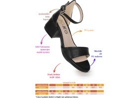 Resim Kiko Kids Sheila Cilt Günlük Kız Çocuk 4 cm Topuklu Sandalet Abiye Ayakkabı Siyah 