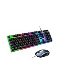 Resim Owwotech Polygold OW8017 Işıklı Oyuncu Kablolu Oyuncu Klavye Ve Mouse Seti Gaming Set 