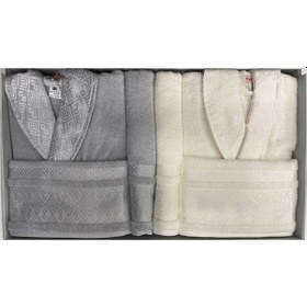 Resim Dory Aile Bornoz Seti - Krem - Gri Krem - Gri 