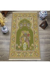 Resim Dijital Baskılı, Yıkanabilir, Yumuşak Dokulu Çocuk Ve Yetişkin Seccade S-dot-n114-3 Yeşil 