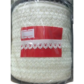 Resim Çamaşır Lastiği Dantelli 1 cm 1 Metre Ekru 