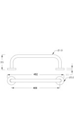 Resim Eym Yaşlı Hasta ve Engelli Tutunma Barı Küvet Tutamağı Paslanmaz 40 cm 