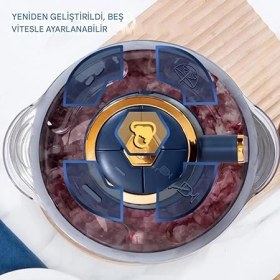 Resim CetKing Doğrayıcı - Paslanmaz Çelik Et Işleme Makinesi - 5 Litre Multifonksiyonel Tahıl Öğütücü Buz Parçalayıcı Fındık Ezmesi Sosis Hazırlama 