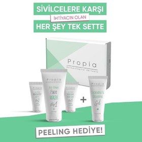 Resim Propia İlk Akne Seti - Yıkama Jeli 150 ml + Nemlendirici Krem 40 ml + Gece Onarıcı Krem 40 ml + Peeling Hediye 