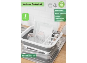 Resim Jet’s Home Katlanır Bulaşıklık Katlanabilir Tezgah Üstü Tabaklık Kaşıklık 