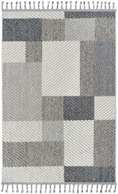 Resim Cool Halı Bress 1403 Gri Salon Halısı Bukle İskandinav Halı Etnik Mutfak Halısı Dekoratif Koridor Halısı Kesme Yolluk 
