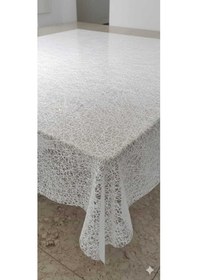 Resim 140 X 400 Cm Silinebilir Lüks Masa Örtüsü Şeffaf Hasır Desen Beya Çok Renkli 