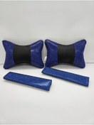 Resim dizaynpark Pırlanta Saks Mavi Taşlı Boyun Yastığı Ve Emniyet Kemer Pedi 