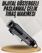Resim Teknorot Dijital Profesyonel Kablosuz Saç Sakal Tıraş Makinası Sessiz Paslanmaz Çelik 