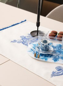 Resim Duck Keten Runner, Azure Blue Premium Serisi, 45x140 