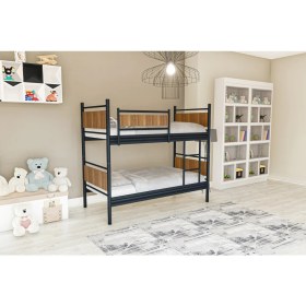 Resim Metalia Gm 128 Star Ahşap Metal Ranza Siyah-Ceviz 