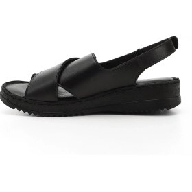 Resim Gönderi R Kadın Siyah Cırt Bantlı Dolgu Topuk Hakiki Deri Sandalet Dyza65145836 Siyah 