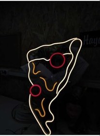 Resim Pizza Neon Led Dekoratif Duvar Yazısı Tabelası Aydınlatması 40x40 cm, SMC-1038 
