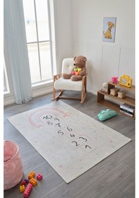 Resim Sare By Seksek Bej Bebek Çocuk Genç Odası Halısı Bebek Çocuk Genç Odası Halısı 