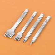Resim 4 adet Set 3/4/5/6mm Mesafe 1/2/4/6 Diş Temel Sahte Deri Delme Elmas Kesim Deri Kemer Bileklik Dikiş Sahte Deri DIY Çelik Malzeme 