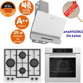 Resim Ferre SilenArt Lesto Yeni Seri Ultra Sessiz Beyaz Ankastre Set ( D081-SA + LN386 + QBL62CB ) 