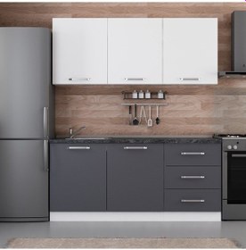 Resim Minar 180 Cm Mutfak Dolabı Beyaz Antrasit 180-a1 