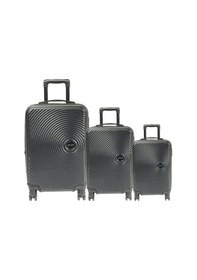 Resim Escape Vlz 072-set Abs 8 Tekerlekli Büyük, Orta, Kabin Boy Valiz, Bavul Seti, Siyah 
