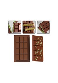 Resim Silikon Kalıp Dubai Çikolata Bar Ve Kek Büyük Boy Derin Tablet Dubai Çikolatası Kalıbı Renksiz 