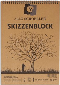 Resim Alex Schoeller Kraft Eskiz Blok Spiralli 25x35 CM 90 G 30 Yp. 