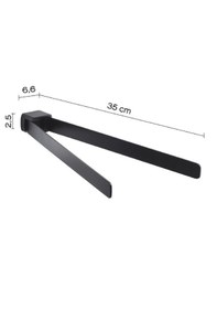Resim Pirenei Havluluk, Ikili, 35.9cm - Mat Siyah 