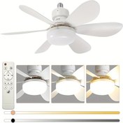 Resim 1 adet 20.5 inç Sessiz LED Tavan Fanı, Uzaktan Kumanda ile, E26/27 Bağlantı, Ayarlanabilir ve Ayrılabilir, Yatak Odası, Çalışma Odası, Depo için İdeal - Mutfak, Küçük Odalar için İdeal, Mükemmel Noel Dekorasyonu, Yatak Odası Tavan Fanı | Modern Tavan Fanı | Hafif Fan, Tavan Fanı Işık Setleri 