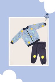Resim edoy Mevsimlik 3'lü Mont Takımı 3-6 Ay, 6-12 Ay, 12-18 Ay, 18-24 Ay Smile Desenli Erkek Çocuk Giyim 