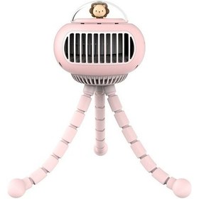 Resim Elektrikli Bebek Arabası Ahtapot Model Fan Pembe 