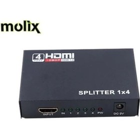 Resim Molix 4 Port Hdmı Çoğaltıcı Splitter Hdmı 1.4V Çoklayıcı Dağıtıcı 