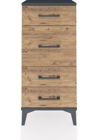 Resim Arges Komodin 4 Çekmeceli 44x30x96 Antrasit-çam Antrasit 