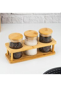 Resim Andra 4 Parça Standlı Baharatlık Seti Büyük B5791 Krem 