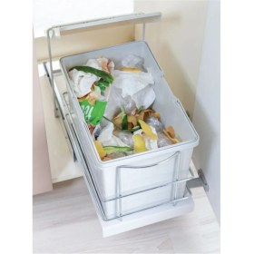Resim Çağdaş Teleskopik Raylı Plastik Gövde Çöp Kovası 25 Lt 