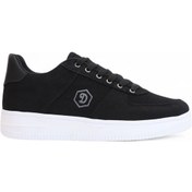 Resim 2196-dakırs Anatomik Tabanlı Erkek Keten Kumaşlı Sneakers Ayakkabı Siyah 