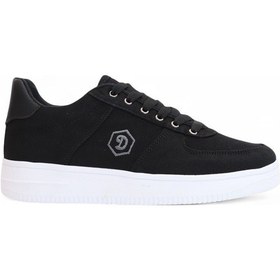 Resim 2196-dakırs Anatomik Tabanlı Erkek Keten Kumaşlı Sneakers Ayakkabı Siyah 