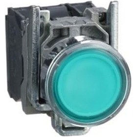 Resim Schneider Electric XB4BW33B5 1NA-1NK Yaylı Tip 24V Ledli 22 MM Metal Işıklı Buton Yeşil 