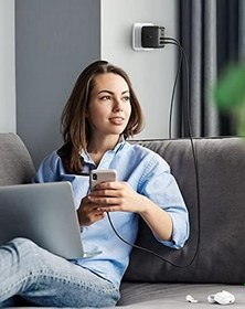 Resim UGREEN USB C şarj cihazı 65 W USB C güç kaynağı 4 port GaN Charger PD şarj cihazı MacBook Pro/Air, iPhone 14/14 Pro/14 Pro Max/13 Pro/12, iPad Pro, S23 Ultra, S23+, S23 vb. ile uyumlu 