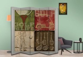 Resim Golf Tasarımlı Özel Tasarım Paravan Room Divider 180 x 200 cm 