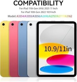 Resim m.tk moveteck iPad 11. Nesil A16 2025/10. Nesil 10.9 İnç ile Uyumlu Tablet Klavyeli Kılıf, Kablosuz Bluetooth, Kalem Bölmeli, Gri 