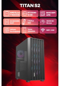 Resim Game Garaj Titan S2 R7-7800X3D 32 GB 1 TB SSD RTX5080 Free Dos Oyuncu OEM Paket 