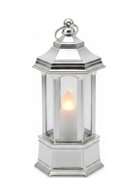 Resim Ramazan Ledli Dekoratif Fener Parlak Gümüş Renk 10 Cm Masa Ve Raf Süsü Diğer 