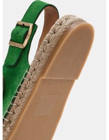 Resim Mary Kadın Yeşil Gerçek Süet Deri Espadril Sandalet Yeşil 