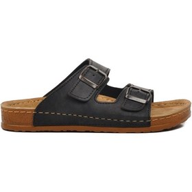 Resim Ayakmod 20-972 Siyah Kadın Çift Bantlı Terlik 001 