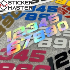 Resim Motosiklet Numara Sticker ve Kask İçin Numara Sticker Seti (0-9) | Yarış Rakamları - 10.16 cm(1SET) / Yeşil 