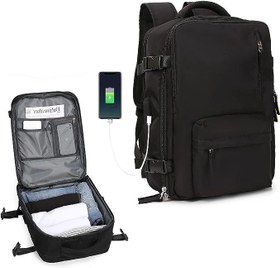 Resim Seyahat Sırt Çantası Uçuş için Kişisel Eşya Çantası Taşıma Onaylı, Erkekler Kadınlar için 35L El Bagajı Bavul Su Geçirmez Haftasonu Çantası 