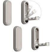 Resim Youtek 4 Adet Gümüş Renkli Çelik-zink Alaşımlı Katlanabilir Duvar Tipi Giysi-çanta-ütü Tırmığı 