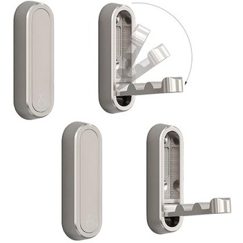 Youtek 4 Adet Gümüş Renkli Çelik-zink Alaşımlı Katlanabilir Duvar Tipi Giysi-çanta-ütü Tırmığı