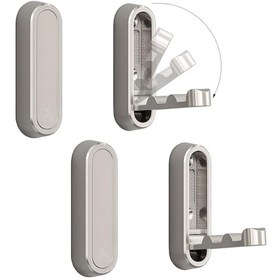 Resim Youtek 4 Adet Gümüş Renkli Çelik-zink Alaşımlı Katlanabilir Duvar Tipi Giysi-çanta-ütü Tırmığı 