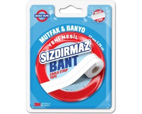 Resim Boss Taoe Güçlü 3M Yapışkanlı Küvet Lavabo Duşakabin Su Sızdırmaz Kenar Bandı En:22mm Boy:3,35mt PVC 