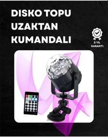 Resim Kompakt Tasarımlı Döner Renkli Led Disko Topu - Ev Ve Profesyonel Kullanım Çok Renkli 