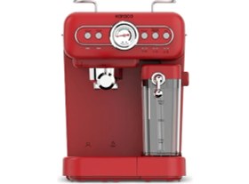Resim Empressco Vintage Tasarım Süt Hazneli Espresso ve Kahve Makinesi Kırmızı 